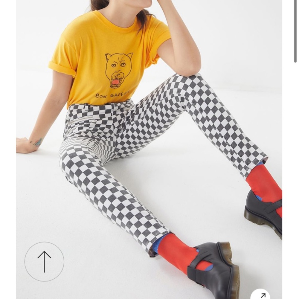 BDG Twig High-Rise Skinny Jean – Checkered Zip